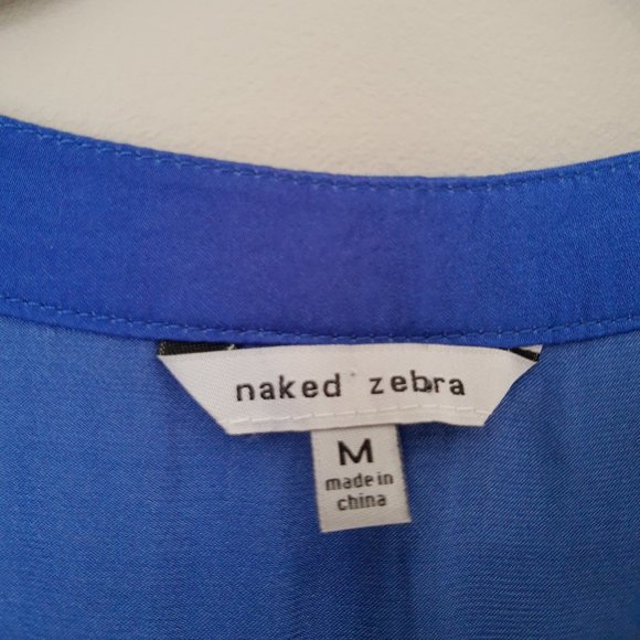 Naked Zebra Royal Blue Sleeveless Blouse - Picture 2 of 5
